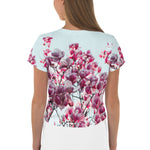 T-shirt Crop Top Borkow - Sakura Flowers