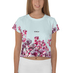 T-shirt Crop Top Borkow - Sakura Flowers