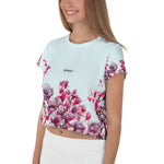 T-shirt Crop Top Borkow - Sakura Flowers