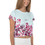 T-shirt Crop Top Borkow - Sakura Flowers